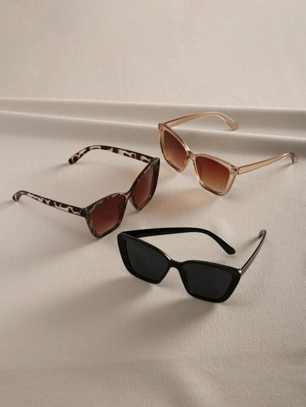 3 pièces élégantes lunettes de vue géométriques plates vintage en plastique, style bohème, pour femmes, convient pour les vacances à la plage en été, accessoires de plage pour femmes – Image 16