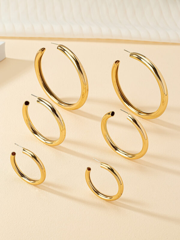 3 paires/set Créoles ouvertes minimaliste – Image 4