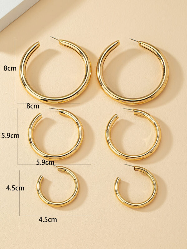 3 paires/set Créoles ouvertes minimaliste – Image 5