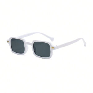 1 pièce Lunettes de mode femme, cadre carré petit en plastique, multi-couleurs, style classique décontracté rétro avec rivets. Style européen et américain, rue, défilé, plage, vacances, mode