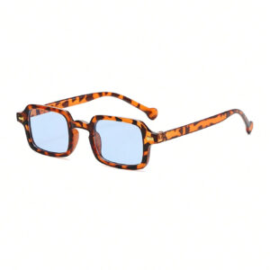 1 pièce Lunettes de mode femme, cadre carré petit en plastique, multi-couleurs, style classique décontracté rétro avec rivets. Style européen et américain, rue, défilé, plage, vacances, mode