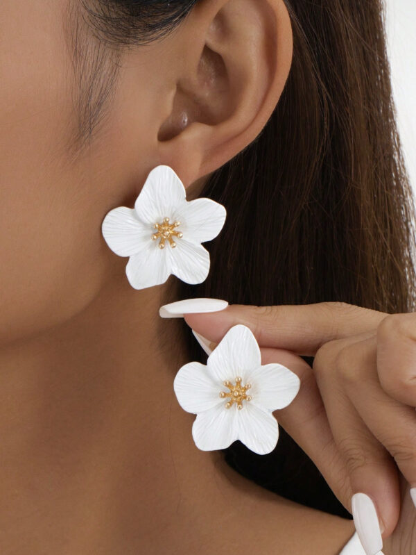 1 paire de boucles d'oreilles fleuries délicates à inspiration dopamine multicolore, cadeau de mariage pour femmes