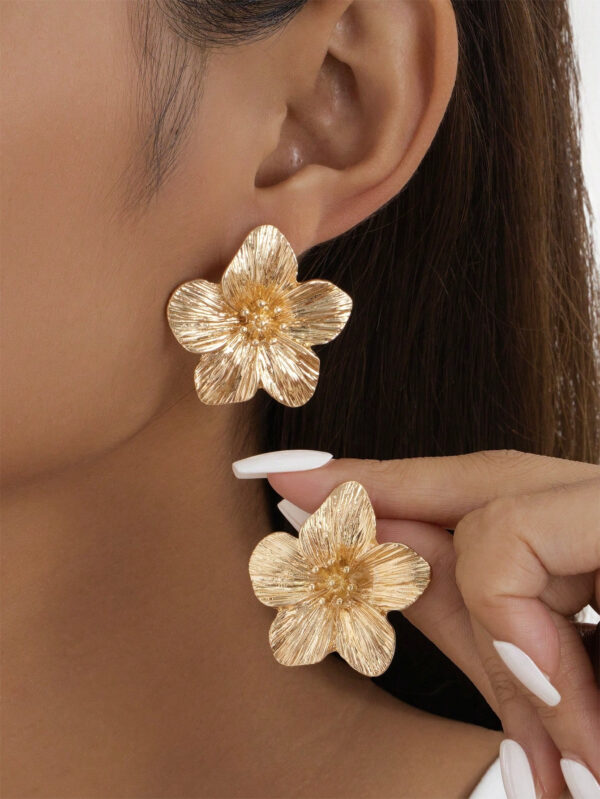 1 paire de boucles d'oreilles fleuries délicates à inspiration dopamine multicolore, cadeau de mariage pour femmes – Image 2
