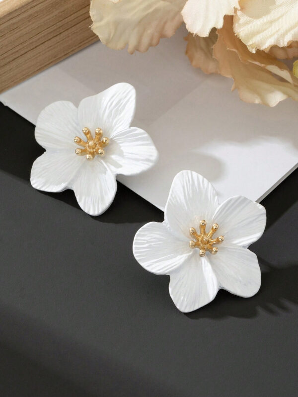 1 paire de boucles d'oreilles fleuries délicates à inspiration dopamine multicolore, cadeau de mariage pour femmes – Image 6