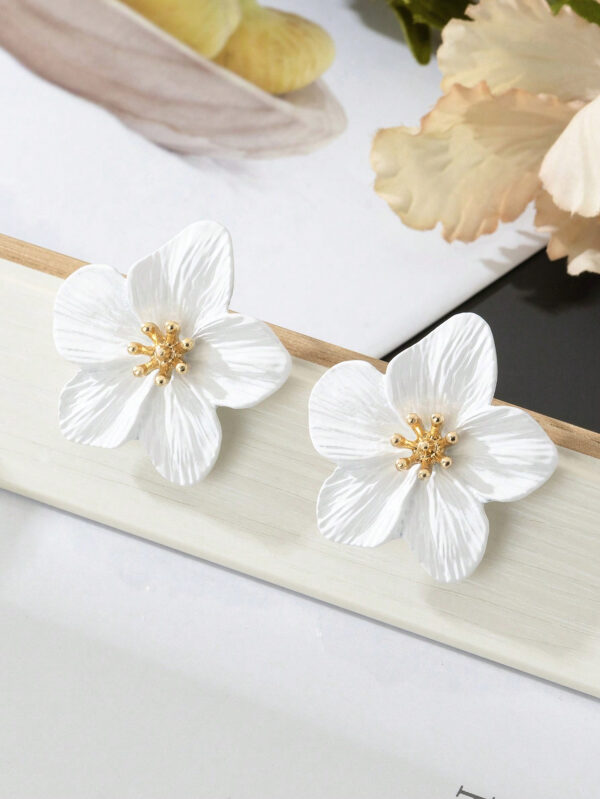 1 paire de boucles d'oreilles fleuries délicates à inspiration dopamine multicolore, cadeau de mariage pour femmes – Image 7