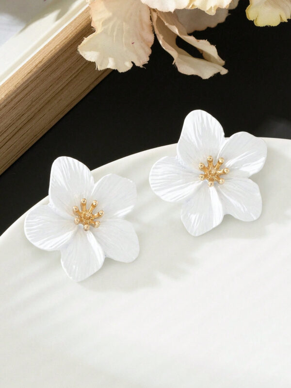 1 paire de boucles d'oreilles fleuries délicates à inspiration dopamine multicolore, cadeau de mariage pour femmes – Image 8