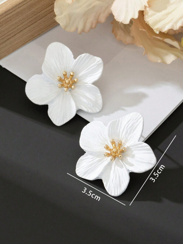 1 paire de boucles d'oreilles fleuries délicates à inspiration dopamine multicolore, cadeau de mariage pour femmes – Image 9