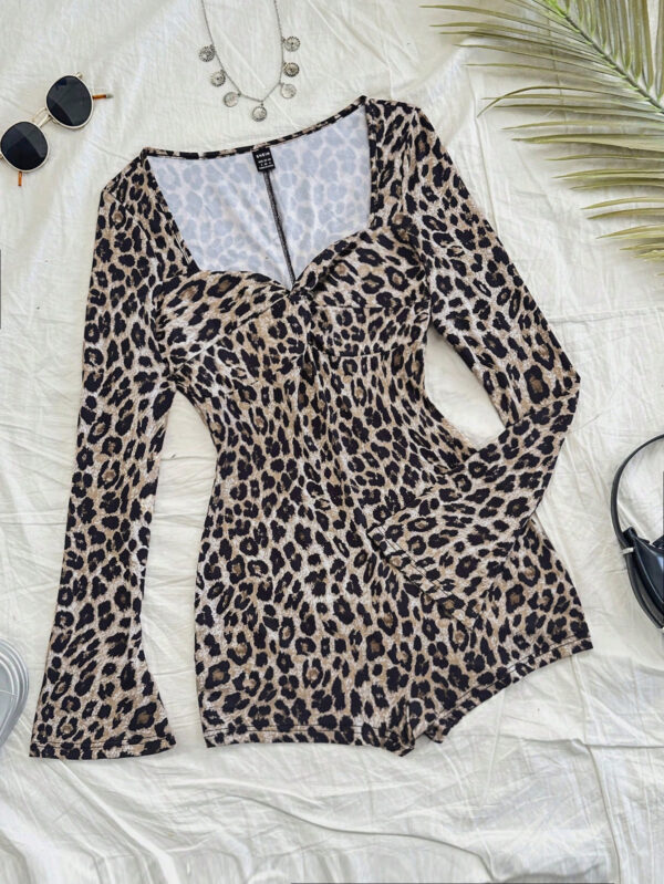 SHEIN WYWH Combinaison-short casual à manches longues avec torsade – Image 6