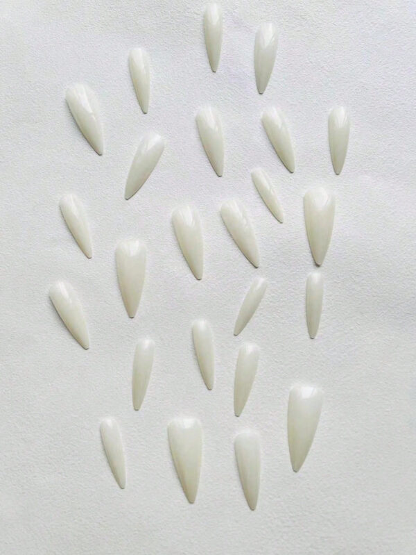 24 pièces Elégant Faux ongles pointus et blancs + 1 pièce colle gelée + 1 pièce lime à ongles, ongles pressés Fournitures pour ongles – Image 12