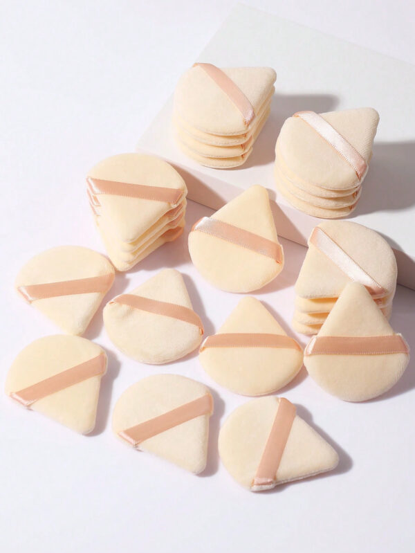 24 pièces/15 pièces/8 pièces/5 pièces Éponges de maquillage triangulaires, douces et faciles à mélanger pour la poudre pour le visage, la poudre pour le corps et le mélange de fond de teint. Ensemble d'outils de maquillage de beauté
