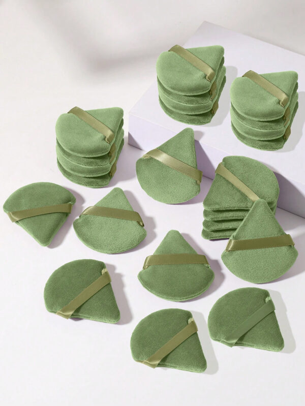 24 pièces/15 pièces/8 pièces/5 pièces Éponges de maquillage triangulaires, douces et faciles à mélanger pour la poudre pour le visage, la poudre pour le corps et le mélange de fond de teint. Ensemble d'outils de maquillage de beauté – Image 3