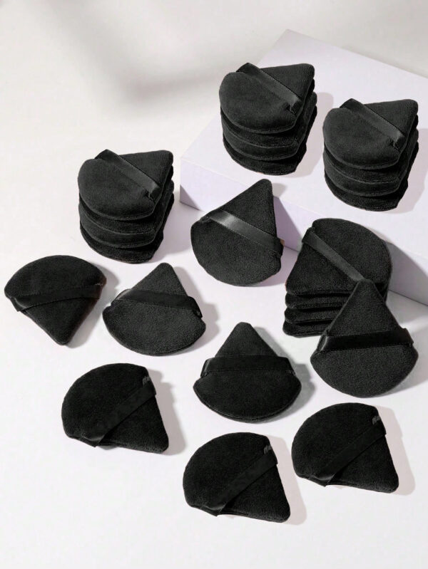24 pièces/15 pièces/8 pièces/5 pièces Éponges de maquillage triangulaires, douces et faciles à mélanger pour la poudre pour le visage, la poudre pour le corps et le mélange de fond de teint. Ensemble d'outils de maquillage de beauté – Image 5