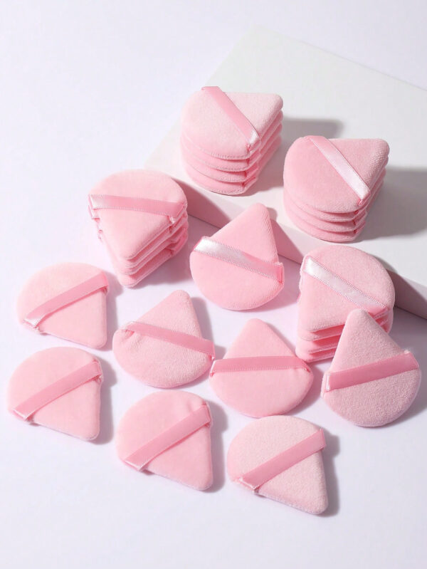 24 pièces/15 pièces/8 pièces/5 pièces Éponges de maquillage triangulaires, douces et faciles à mélanger pour la poudre pour le visage, la poudre pour le corps et le mélange de fond de teint. Ensemble d'outils de maquillage de beauté – Image 6