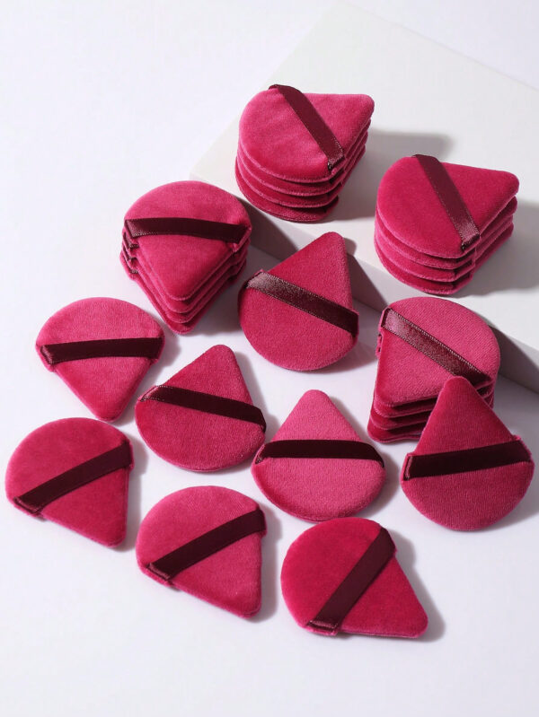 24 pièces/15 pièces/8 pièces/5 pièces Éponges de maquillage triangulaires, douces et faciles à mélanger pour la poudre pour le visage, la poudre pour le corps et le mélange de fond de teint. Ensemble d'outils de maquillage de beauté – Image 7