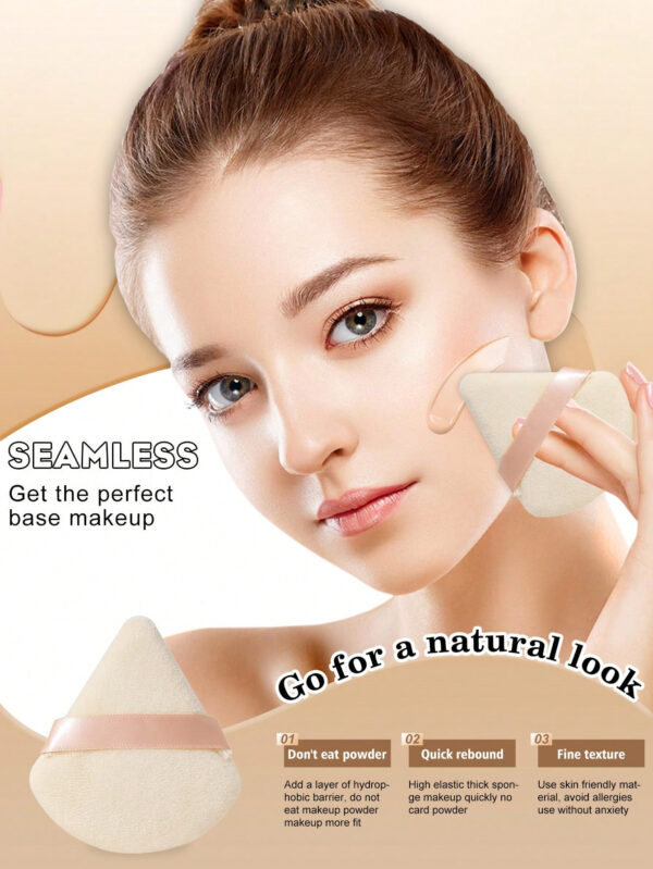 24 pièces/15 pièces/8 pièces/5 pièces Éponges de maquillage triangulaires, douces et faciles à mélanger pour la poudre pour le visage, la poudre pour le corps et le mélange de fond de teint. Ensemble d'outils de maquillage de beauté – Image 9