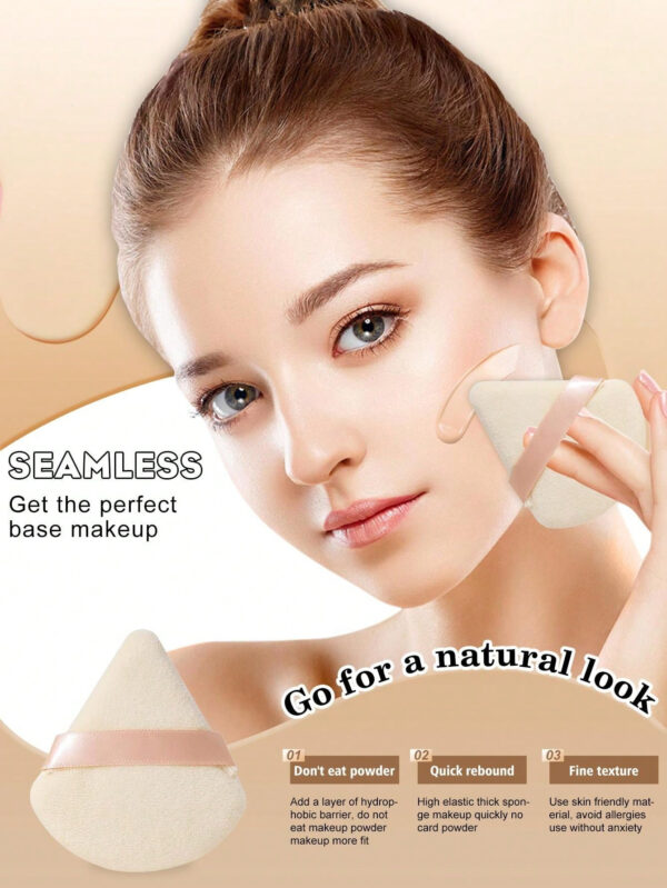 24 pièces/15 pièces/8 pièces/5 pièces Éponges de maquillage triangulaires, douces et faciles à mélanger pour la poudre pour le visage, la poudre pour le corps et le mélange de fond de teint. Ensemble d'outils de maquillage de beauté – Image 17