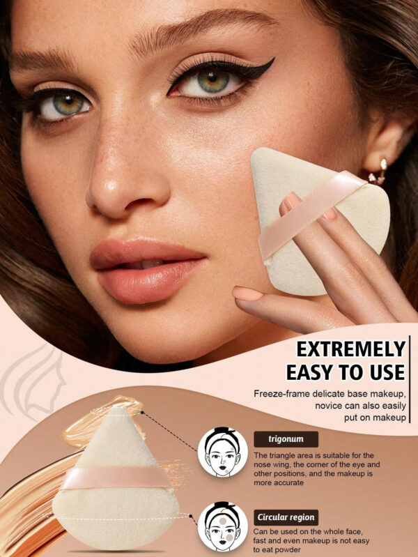 24 pièces/15 pièces/8 pièces/5 pièces Éponges de maquillage triangulaires, douces et faciles à mélanger pour la poudre pour le visage, la poudre pour le corps et le mélange de fond de teint. Ensemble d'outils de maquillage de beauté – Image 19