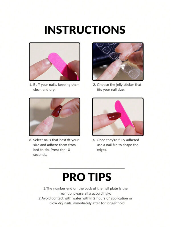 Mettez à jour votre look avec 24 pièces Kit d'ongles pour pression esthétique Y2K Long Coffin 3D décoré de strass, ongles artificiels en couverture complète fausses ongles. Matériel de manucure – Image 6