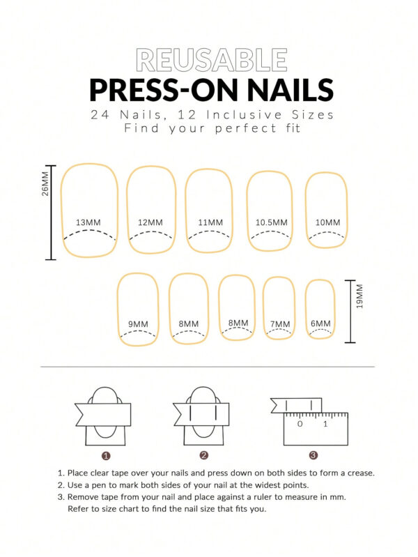Mettez à jour votre look avec 24 pièces Kit d'ongles pour pression esthétique Y2K Long Coffin 3D décoré de strass, ongles artificiels en couverture complète fausses ongles. Matériel de manucure – Image 7