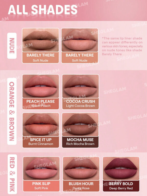 SHEGLAM Crayon contour des lèvres Boosting Bold Plumping - Pink Slip – Image 14