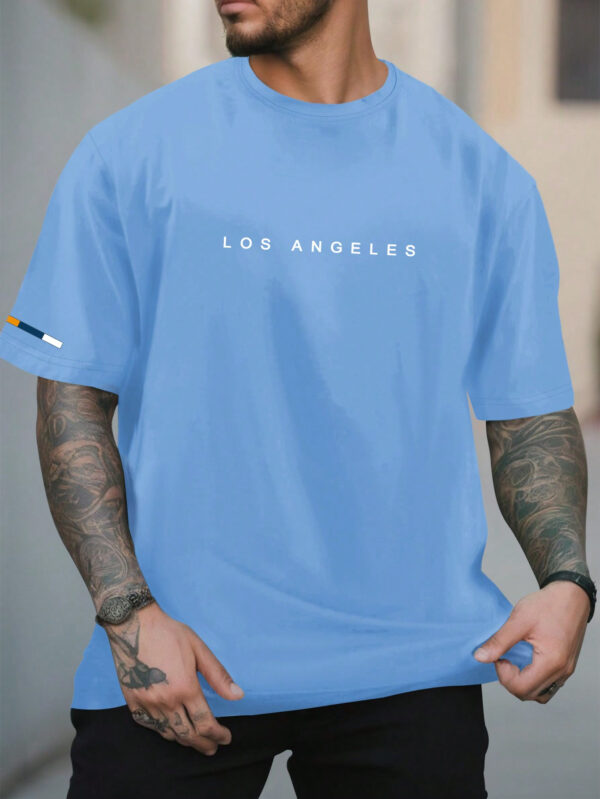 Manfinity Homme T-shirt Décontracté À Manches Courtes Pour Hommes Avec Texte Imprimé, Col Rond – Image 7
