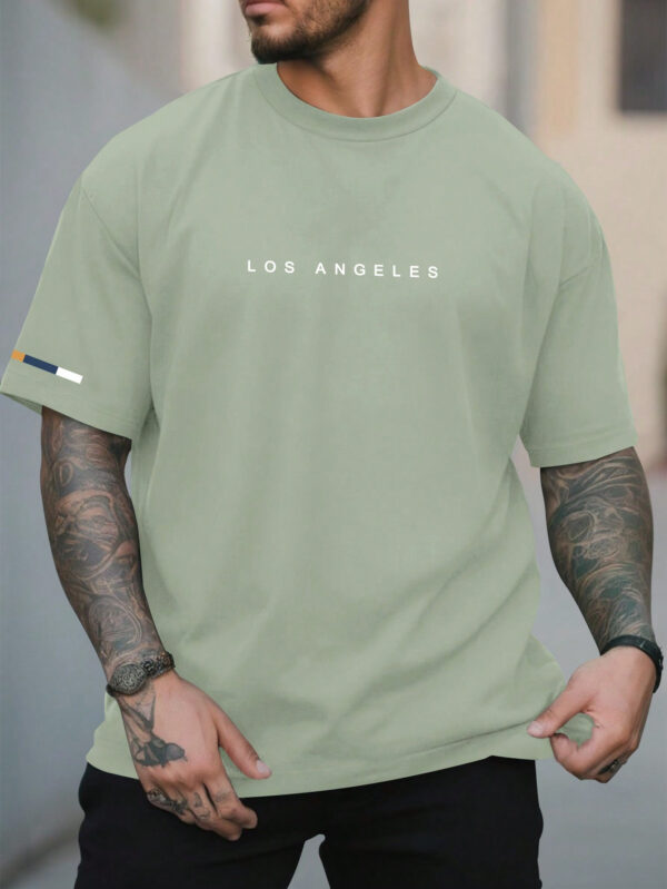 Manfinity Homme T-shirt Décontracté À Manches Courtes Pour Hommes Avec Texte Imprimé, Col Rond – Image 8
