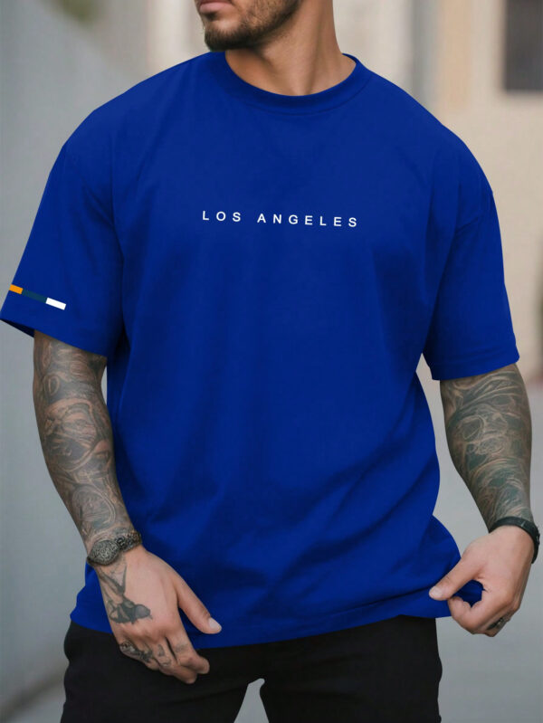 Manfinity Homme T-shirt Décontracté À Manches Courtes Pour Hommes Avec Texte Imprimé, Col Rond – Image 10