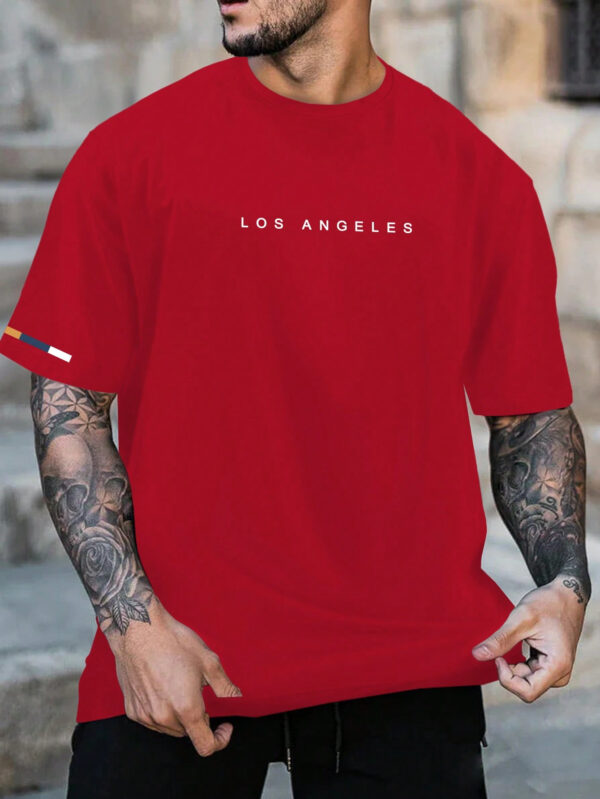 Manfinity Homme T-shirt Décontracté À Manches Courtes Pour Hommes Avec Texte Imprimé, Col Rond – Image 11