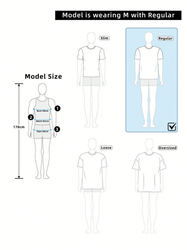 Manfinity Homme T-shirt Décontracté À Manches Courtes Pour Hommes Avec Texte Imprimé, Col Rond – Image 16
