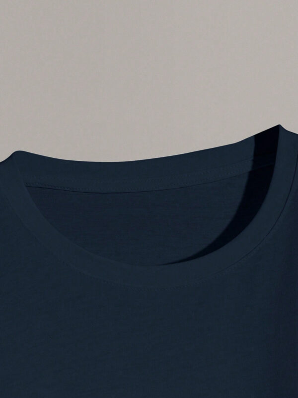 T-shirt d'été décontracté pour hommes avec impression de lettres et col rond pour les déplacements quotidiens – Image 5