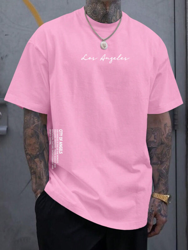 Manfinity Homme T-shirt À Manches Courtes Avec Épaules Tombantes Et Imprimé De Slogan Pour Hommes