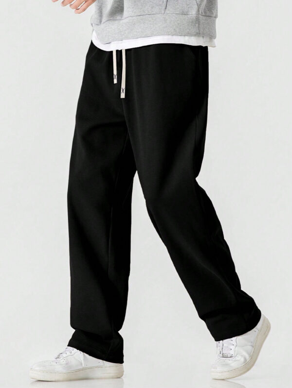 Pantalons De Sport En Tricot À Jambe Droite Pour Hommes Pour Le Printemps Et L'automne – Image 2