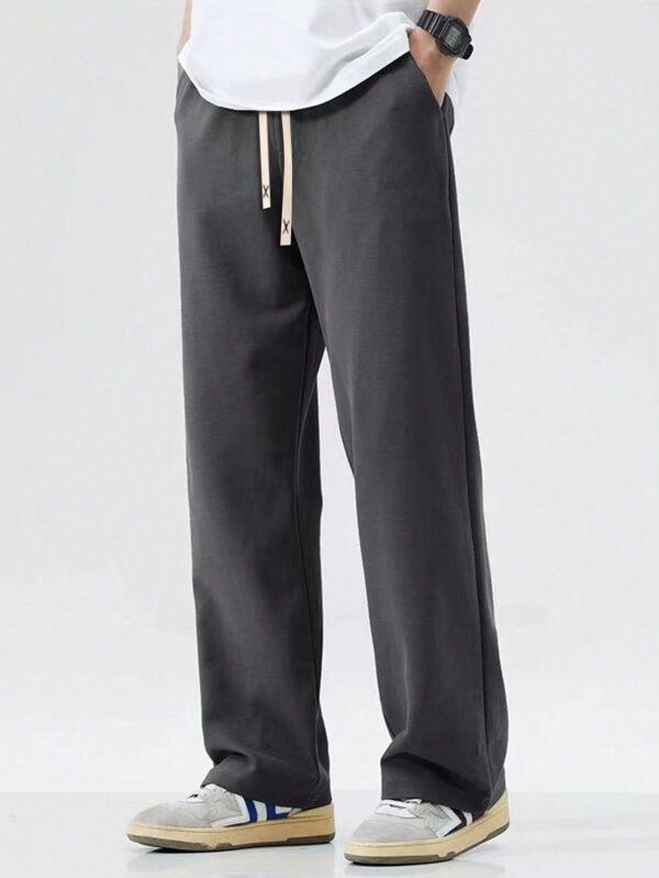 Pantalons De Sport En Tricot À Jambe Droite Pour Hommes Pour Le Printemps Et L'automne – Image 3