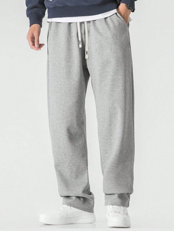Pantalons De Sport En Tricot À Jambe Droite Pour Hommes Pour Le Printemps Et L'automne – Image 4
