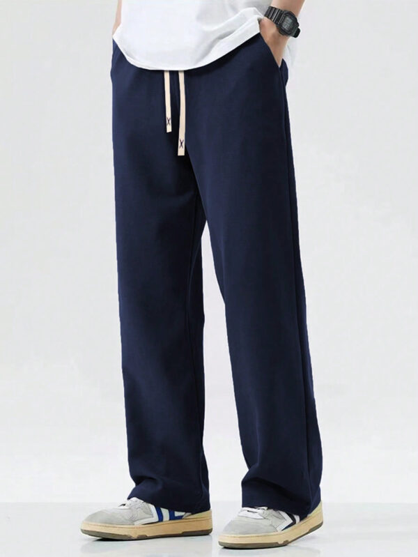 Pantalons De Sport En Tricot À Jambe Droite Pour Hommes Pour Le Printemps Et L'automne – Image 5