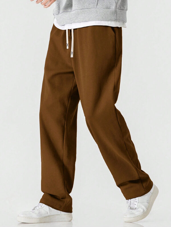 Pantalons De Sport En Tricot À Jambe Droite Pour Hommes Pour Le Printemps Et L'automne – Image 7