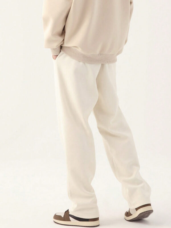 Pantalons De Sport En Tricot À Jambe Droite Pour Hommes Pour Le Printemps Et L'automne – Image 8