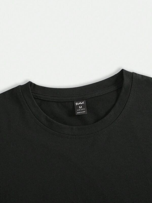 ROMWE Street Life T-shirt à col rond pour hommes avec imprimé de lettres et d'arbre, école – Image 8