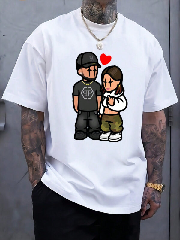 T-shirt à manches courtes décontracté et pour hommes, style hip-hop, couple, été