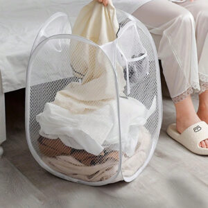 Panier à linge de grande capacité en maille, panier de rangement pliable pour vêtements, sac de rangement multifonctionnel parfait pour la maison