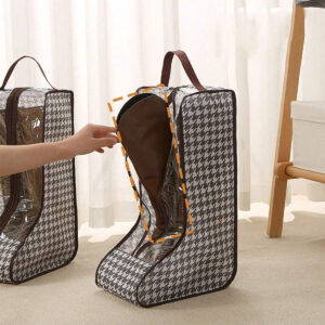 1 Pièce Sac De Rangement Pour Chaussures À Carreaux Multifonction Transparent Anti-poussière Et Résistant À L'humidité Pour La Protection De Chaussures, Bottes Et Bottines