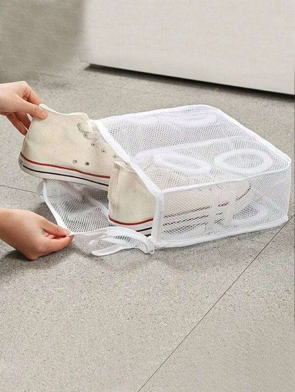 1 pièce sac de lavage de chaussures portable, sac de rangement de sous-vêtements et soutien-gorge pour le séchage, sac de lavage en maille, sac de rangement de chaussures pour machine à laver, sacs de rangement portable de voyage, organisateur de vêtements de protection anti-déformation