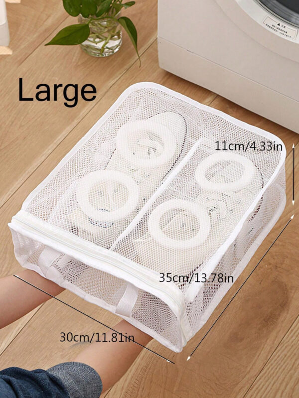 1 pièce sac de lavage de chaussures portable, sac de rangement de sous-vêtements et soutien-gorge pour le séchage, sac de lavage en maille, sac de rangement de chaussures pour machine à laver, sacs de rangement portable de voyage, organisateur de vêtements de protection anti-déformation – Image 7