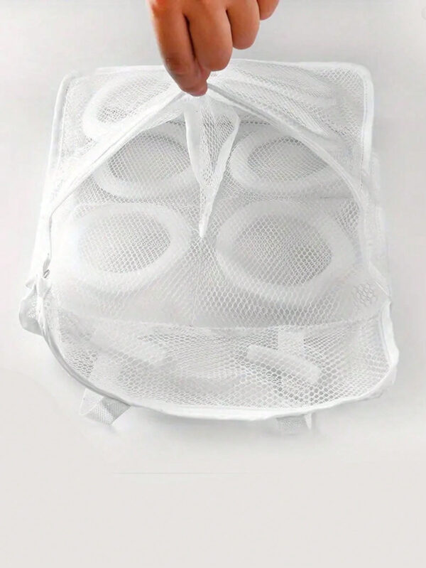 1 pièce sac de lavage de chaussures portable, sac de rangement de sous-vêtements et soutien-gorge pour le séchage, sac de lavage en maille, sac de rangement de chaussures pour machine à laver, sacs de rangement portable de voyage, organisateur de vêtements de protection anti-déformation – Image 9