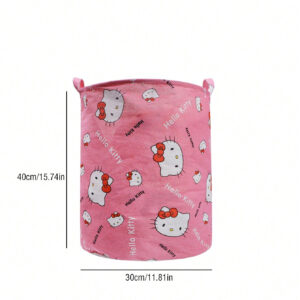 1 pièce Panier à linge pliable mignon de dessin animé KT chat, bac de rangement pour le linge, conteneur à vêtements de salle de bain, panier à linge de chambre à coucher, le meilleur sac de rangement de vêtements pour la maison !