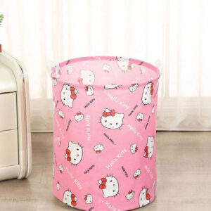 1 pièce Panier à linge pliable mignon de dessin animé KT chat, bac de rangement pour le linge, conteneur à vêtements de salle de bain, panier à linge de chambre à coucher, le meilleur sac de rangement de vêtements pour la maison !