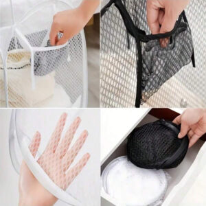 Grand panier à linge pliable et portable en maille. Panier à linge multifonctionnel pour la salle de bain, le balcon. Panier de rangement solide et facile à nettoyer, adapté à la maison et aux voyages.