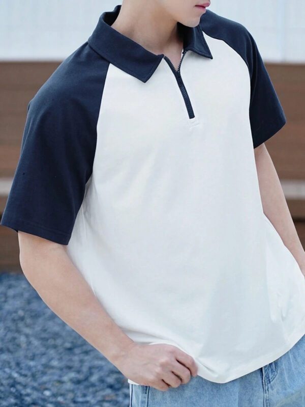 DAZY Polo d'été décontracté pour homme avec patchwork blocs de couleurs – Image 2