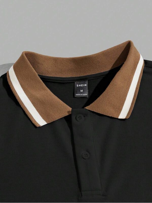 SWAVVY Chemise polo pour hommes avec bordure rayée, chemise à demi-boutons, pour le mari, pour sortir – Image 10