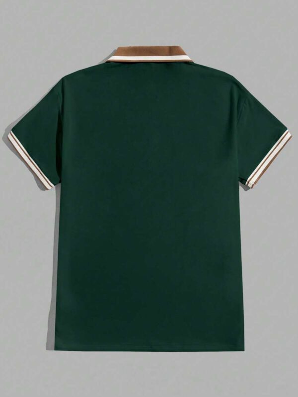SWAVVY Chemise polo pour hommes avec bordure rayée, chemise à demi-boutons, pour le mari, pour sortir – Image 12